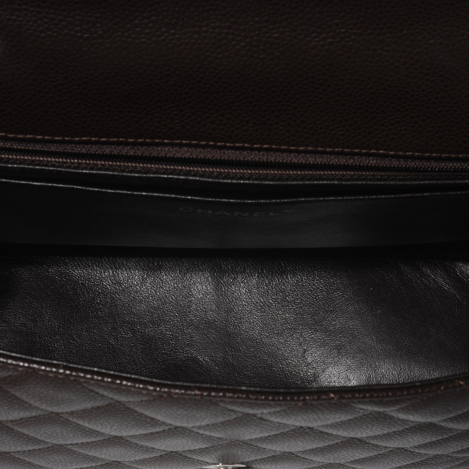Chanel Caviar Quilted Jumbo Single Flap Dark Brown 7 of 9