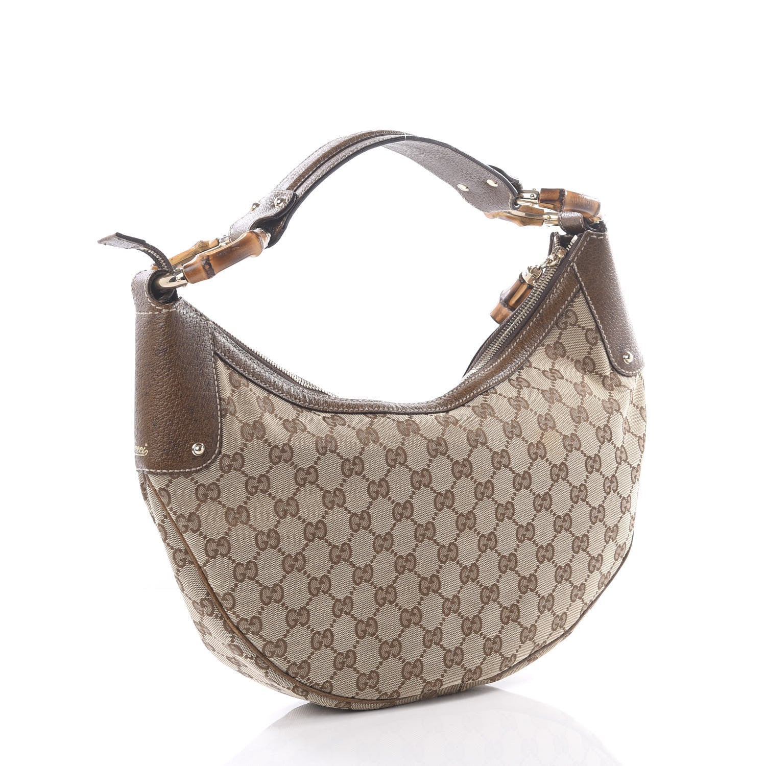 Gucci Monogram Bamboo Ring Hobo Brown 2 of 10