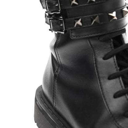 Valentino Garavani Calfskin Rockstud 20mm Combat Boots 36 Black 12 of 14