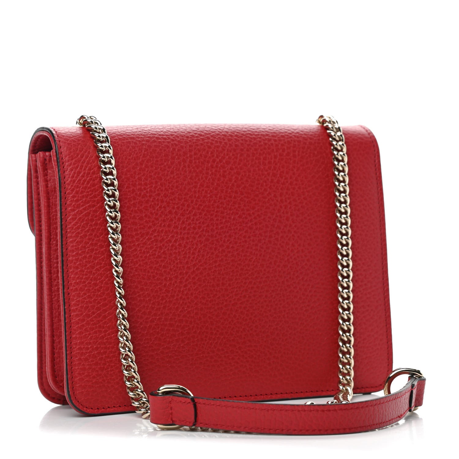 Gucci Dollar Calfskin Small Interlocking G Shoulder Bag Red 3 of 10
