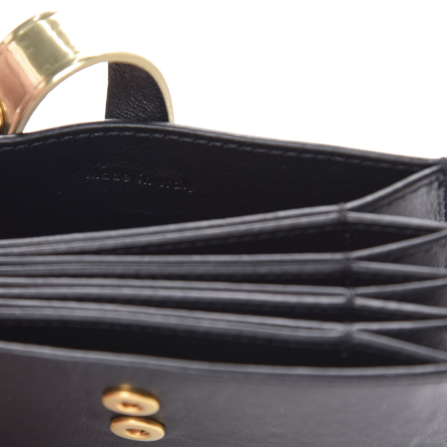 Celine Smooth Calfskin Accordion Card Holder Black Gold 7 of 7