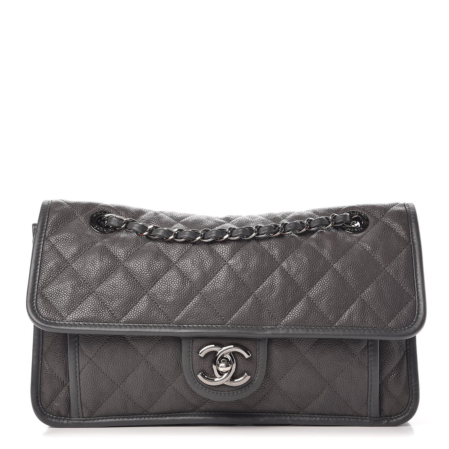 Chanel Caviar Quilted Medium French Riviera Flap Dark Grey 1 of 11