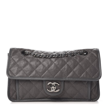 Chanel Caviar Quilted Medium French Riviera Flap Dark Grey 1 of 11