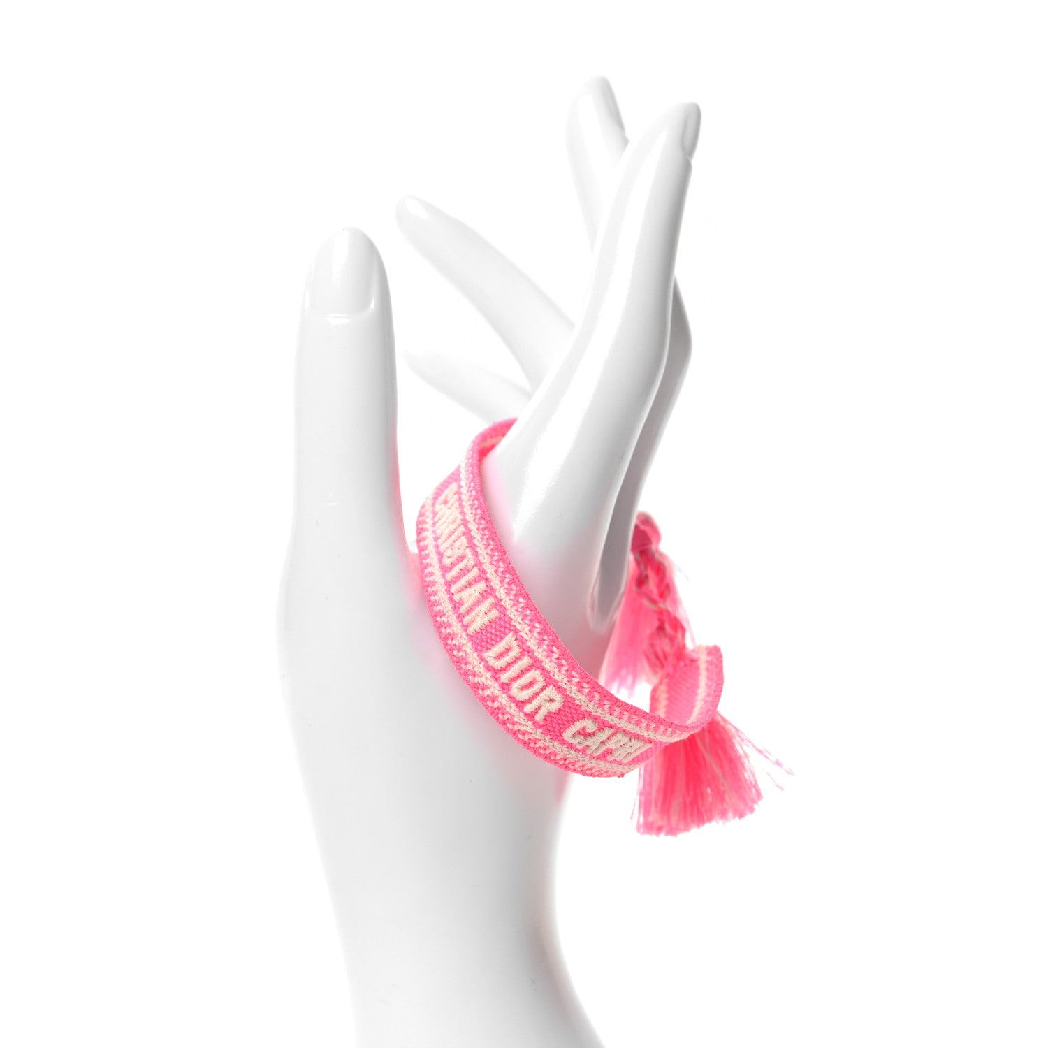 Christian Dior Woven Cotton J'Adior Friendship Bracelet Hot Pink 2 of 3