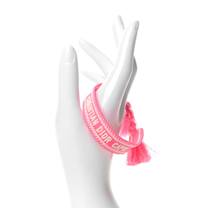 Christian Dior Woven Cotton J'Adior Friendship Bracelet Hot Pink 2 of 3