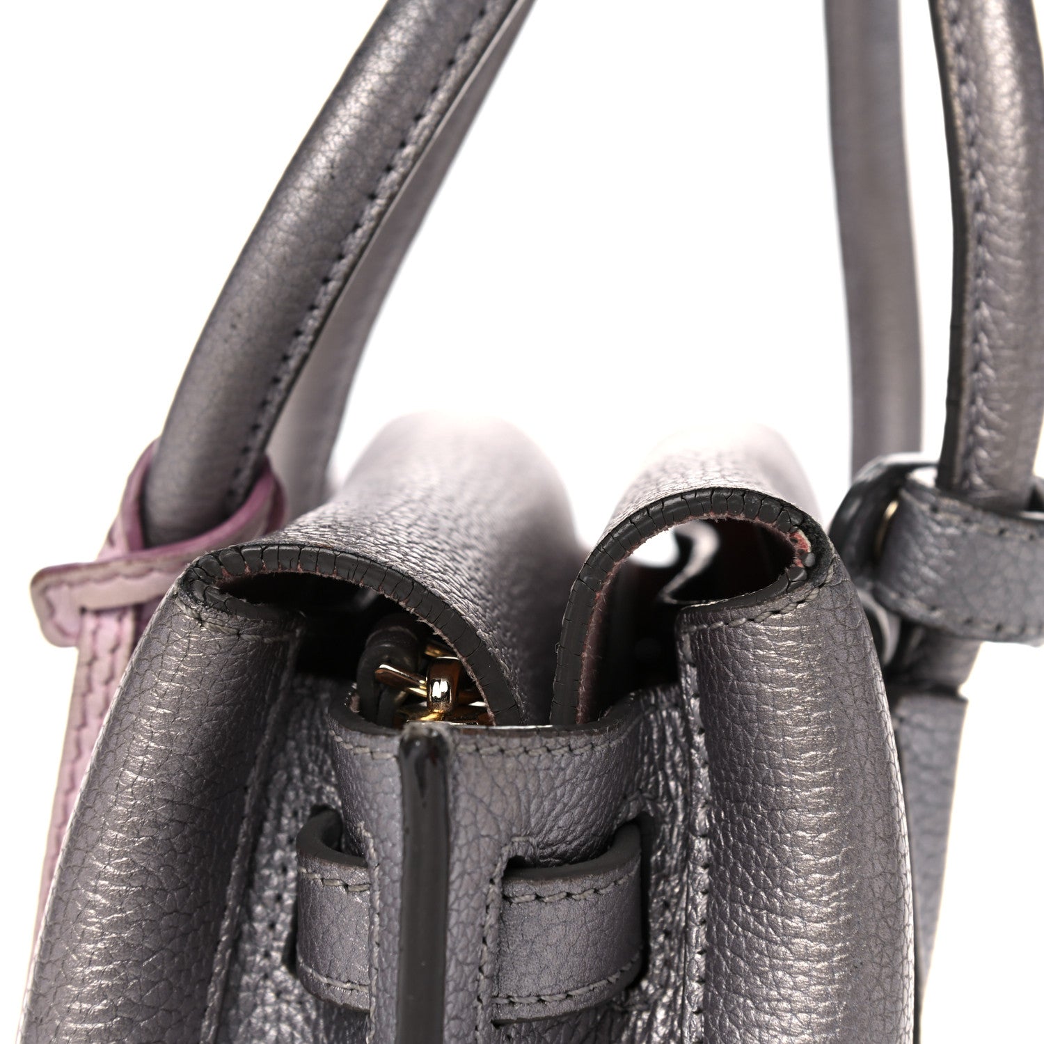MCM Metallic Grained Calfskin Mini Milla Tote Spike Silver 20 of 23
