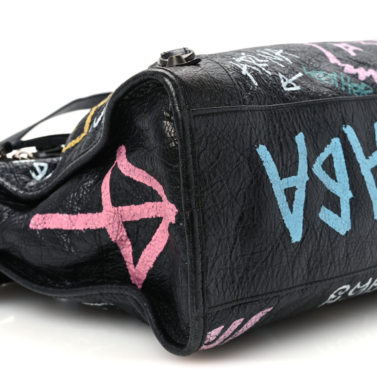 Balenciaga Agneau Graffiti All Over Classic Hardware City Black Multicolor 9 of 10