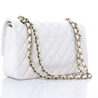 Chanel Caviar Quilted Medium Double Flap White 3 of 9