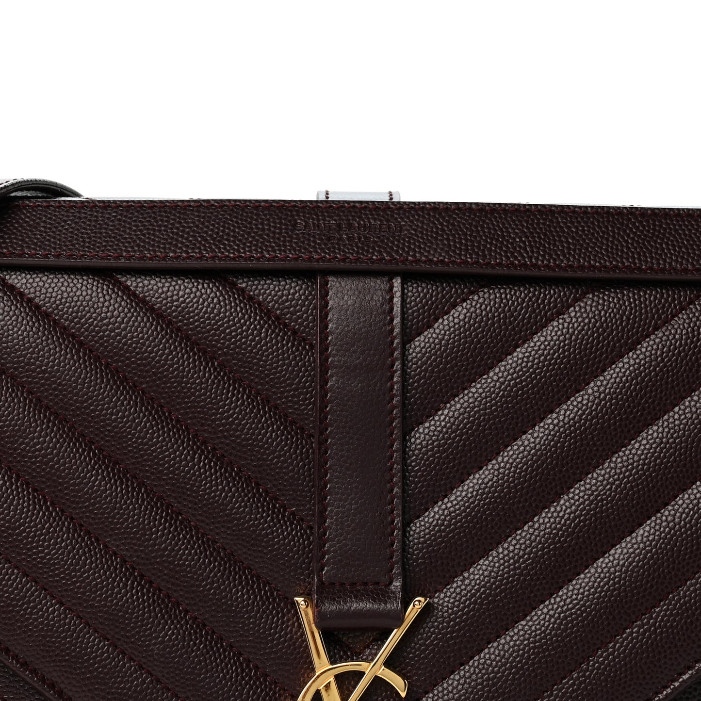 Grain De Poudre Matelasse Chevron Large Monogram Satchel Rouge Legion