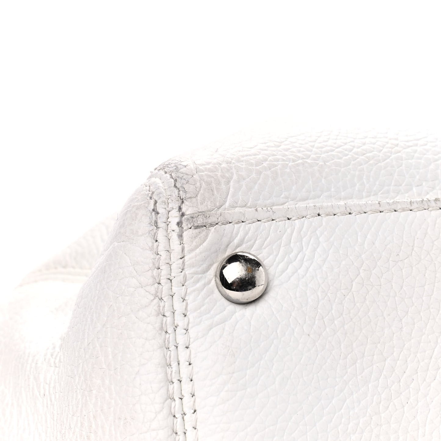 Calfskin Cerf Executive Shopper Tote White