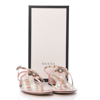 Gucci Patent Bee Thong Sandal 39.5 Perfect Pink 10 of 10