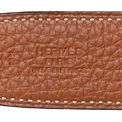 Hermes Box Togo 32mm H Belt 90 Black Gold 3 of 8
