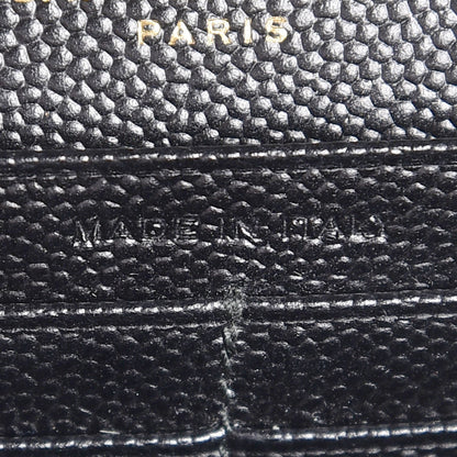 Saint Laurent Grain De Poudre Matelasse Chevron Monogram Chain Wallet Black 7 of 8