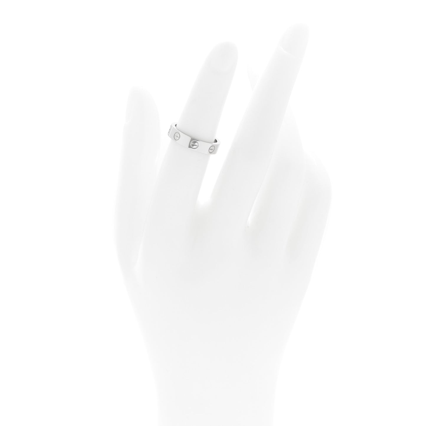 18K White Gold Diamond 4mm LOVE Wedding Band Ring 49 5