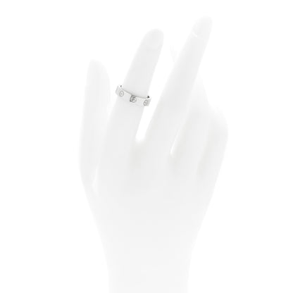 Cartier 18K White Gold Diamond 4mm LOVE Wedding Band Ring 49 5 2 of 4