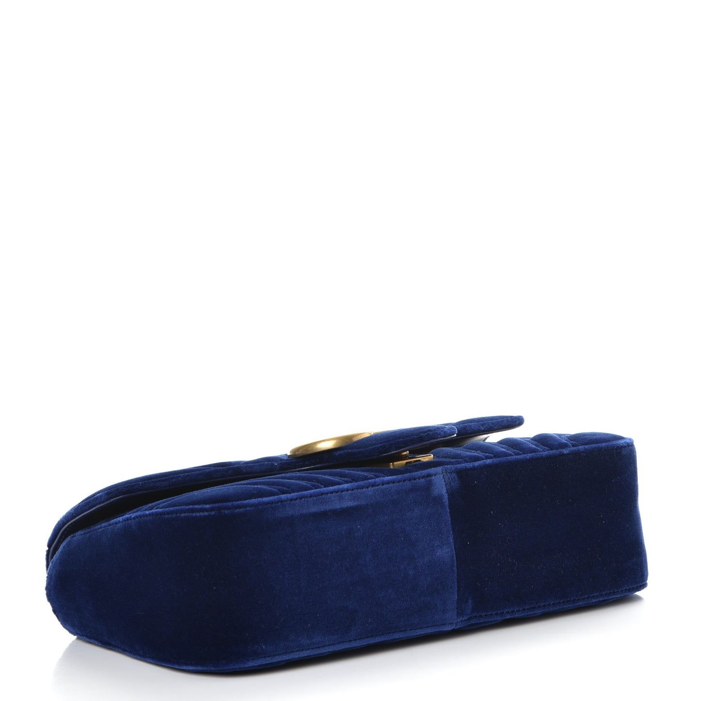 Velvet Matelasse Small GG Marmont Shoulder Bag Cobalt Blue