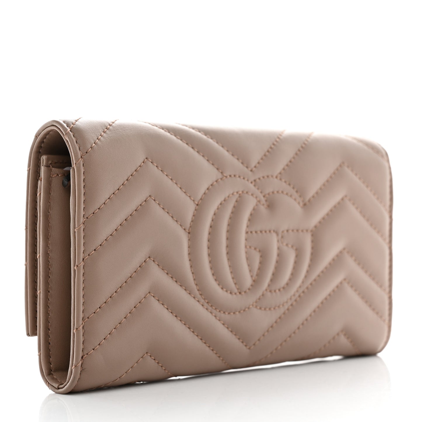 Calfskin Matelasse GG Marmont Continental Wallet Porcelain Rose