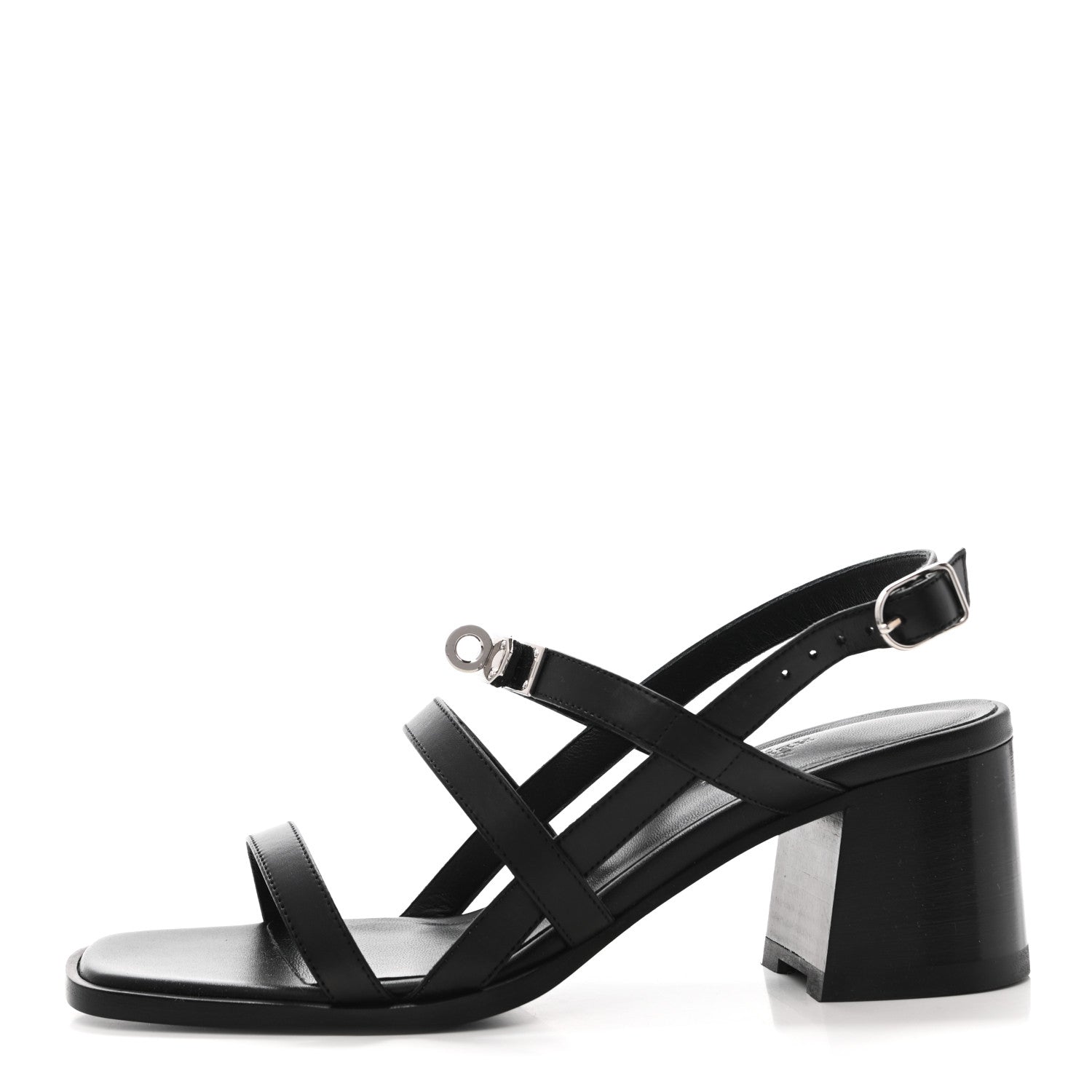 Hermes Calfskin Eve 60 Sandals 37 Black 2 of 18