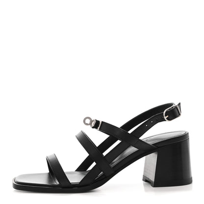 Hermes Calfskin Eve 60 Sandals 37 Black 2 of 18