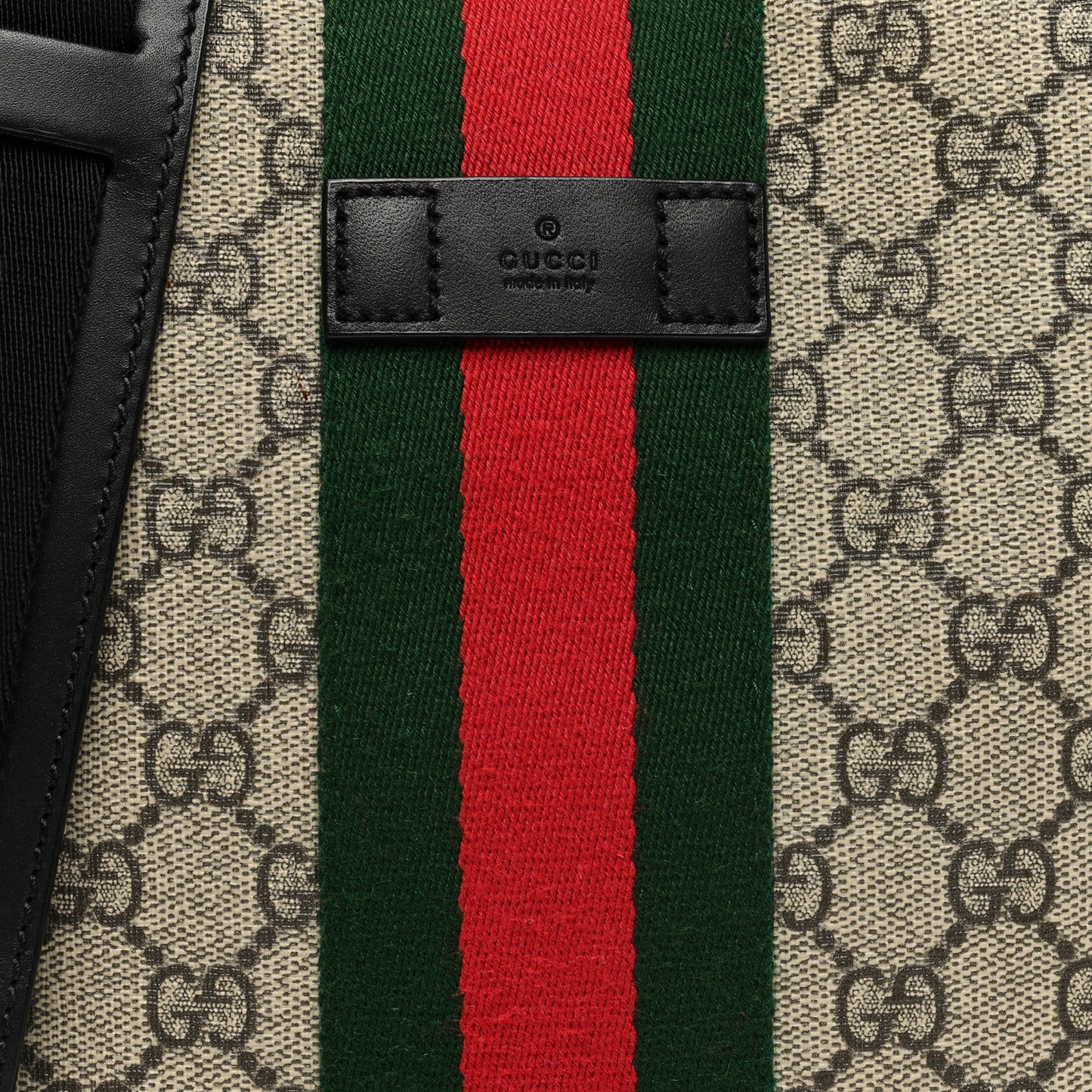 GG Supreme Monogram Web Messenger Bag Black