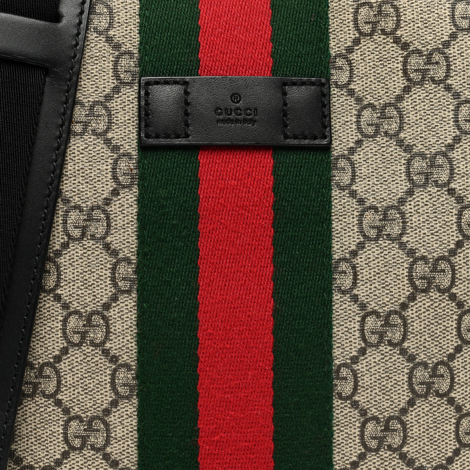 Gucci GG Supreme Monogram Web Messenger Bag Black 8 of 10