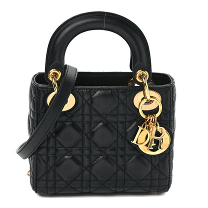 Christian Dior Lambskin Cannage Mini Lady Dior Black 1 of 9