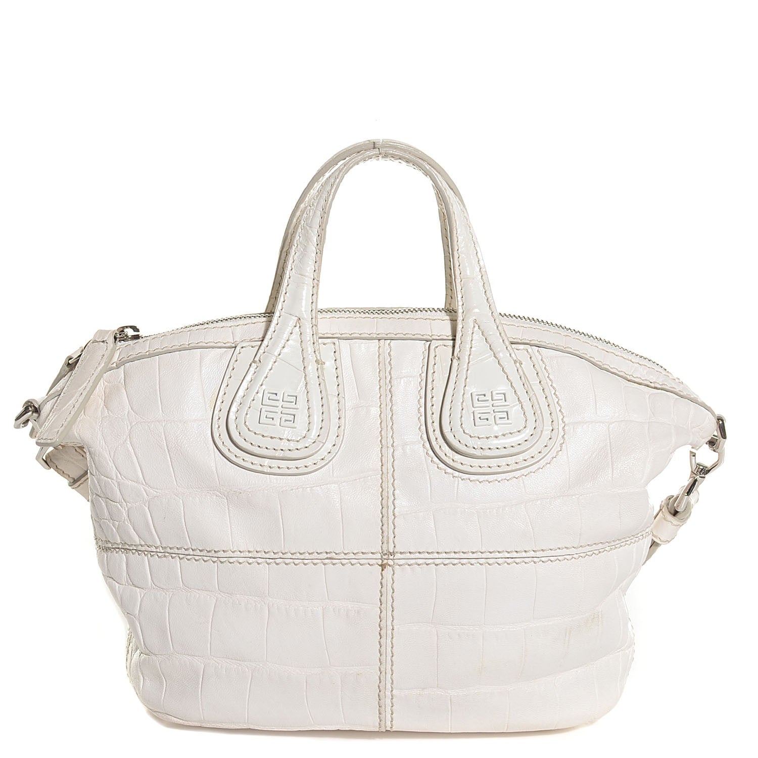 Givenchy Calfskin Crocodile Embossed Micro Nightingale White 1 of 8