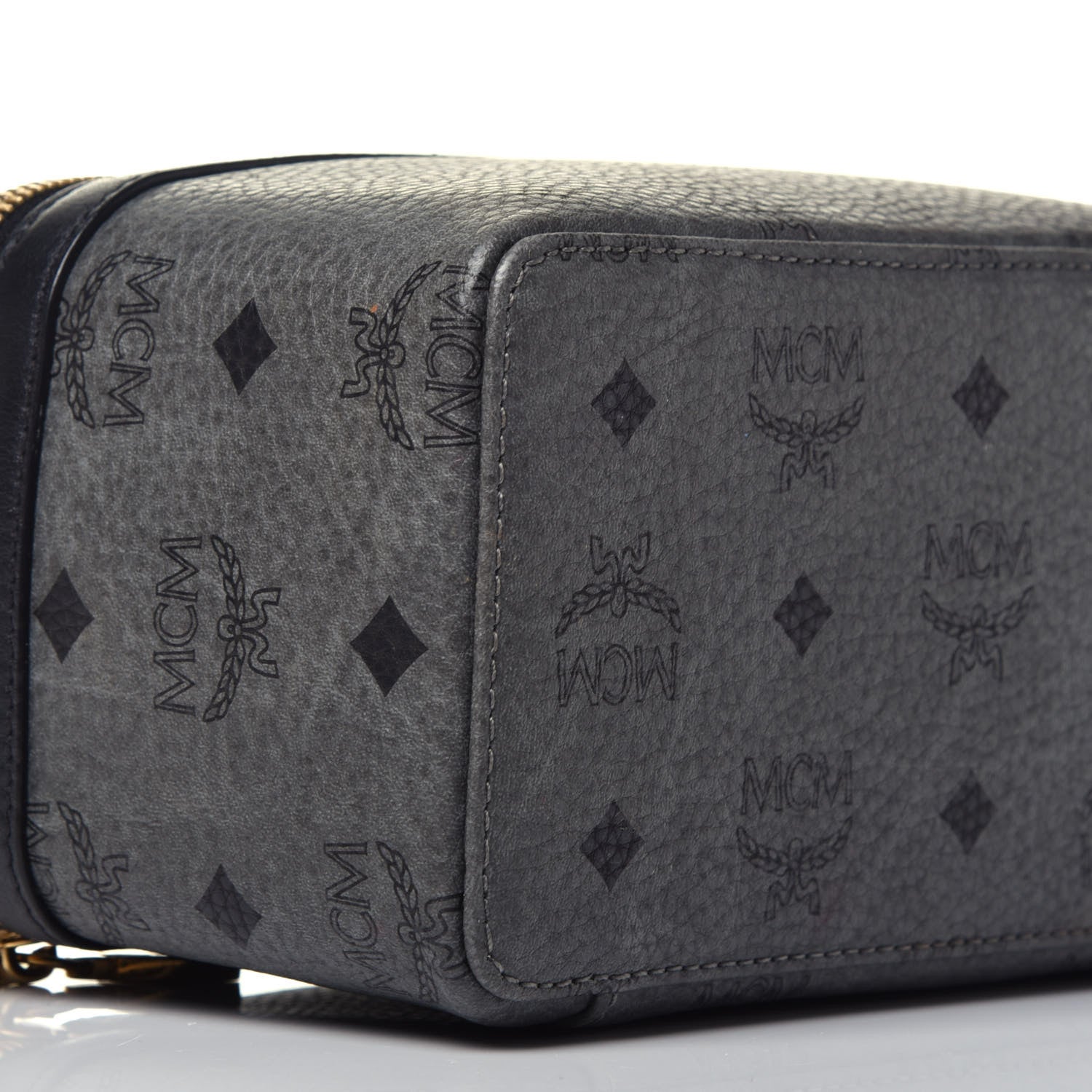 MCM Visetos Vanity Case Dark Grey Black 7 of 8
