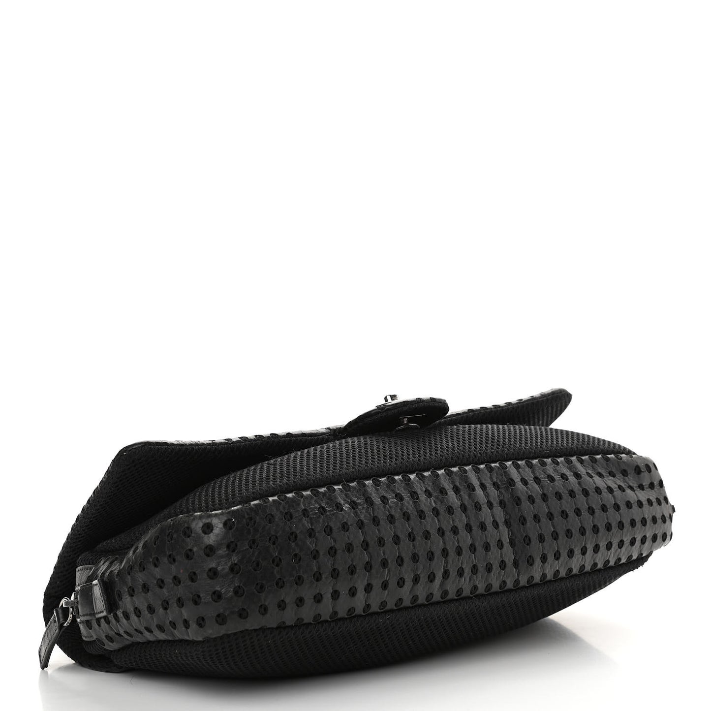 Perforated Lambskin Jumbo Easy Flap Black