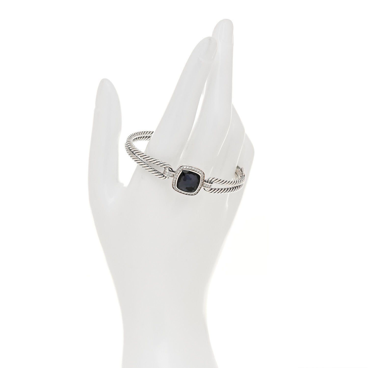 David Yurman Sterling Silver Diamond Black Orchid Albion Cable Bracelet 2 of 6