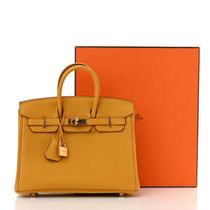 Hermes Togo Birkin 25 Jaune Ambre 11 of 11