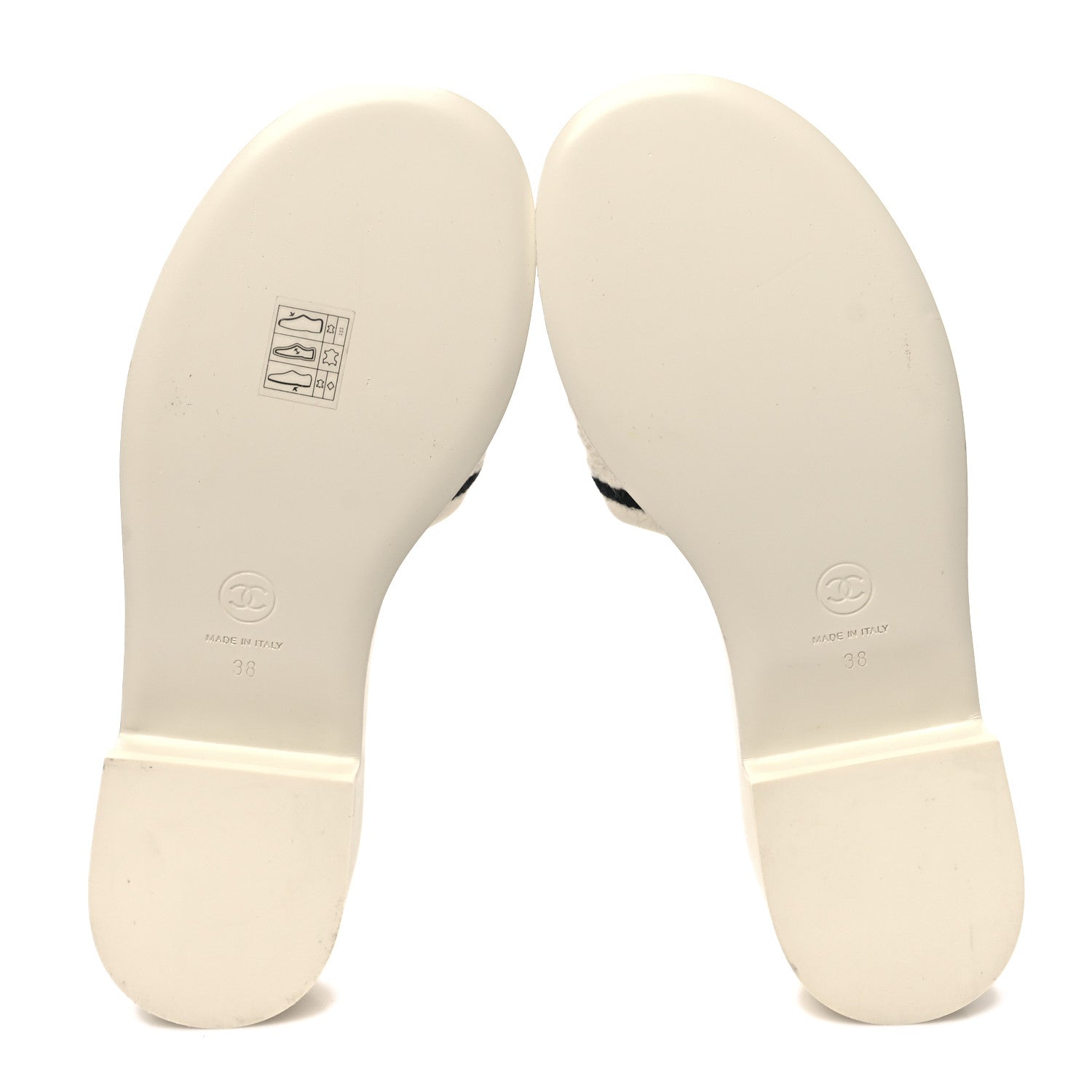 Chanel Lambskin Embroidered Logo Mules 38 Ivory Black 5 of 10
