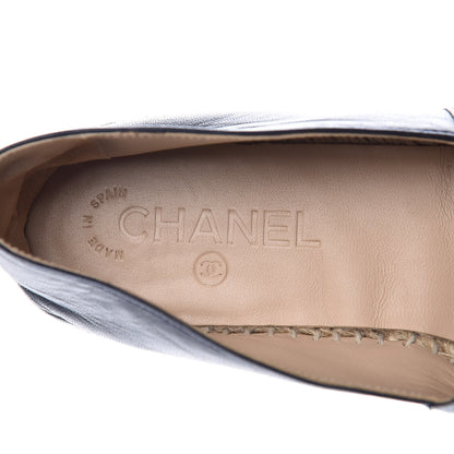 Chanel Lambskin CC Espadrilles 38 Navy Black 6 of 11