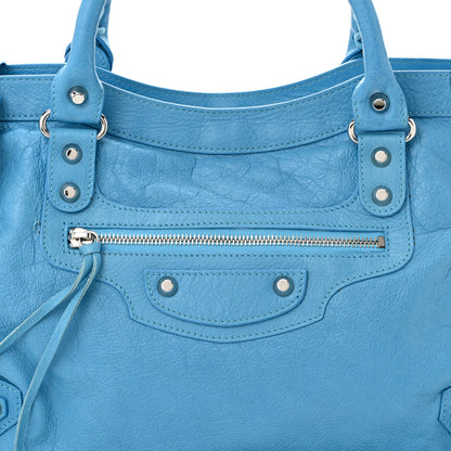 Balenciaga Agneau Classic Silver Hardware City Bleu Azur Clair 9 of 11