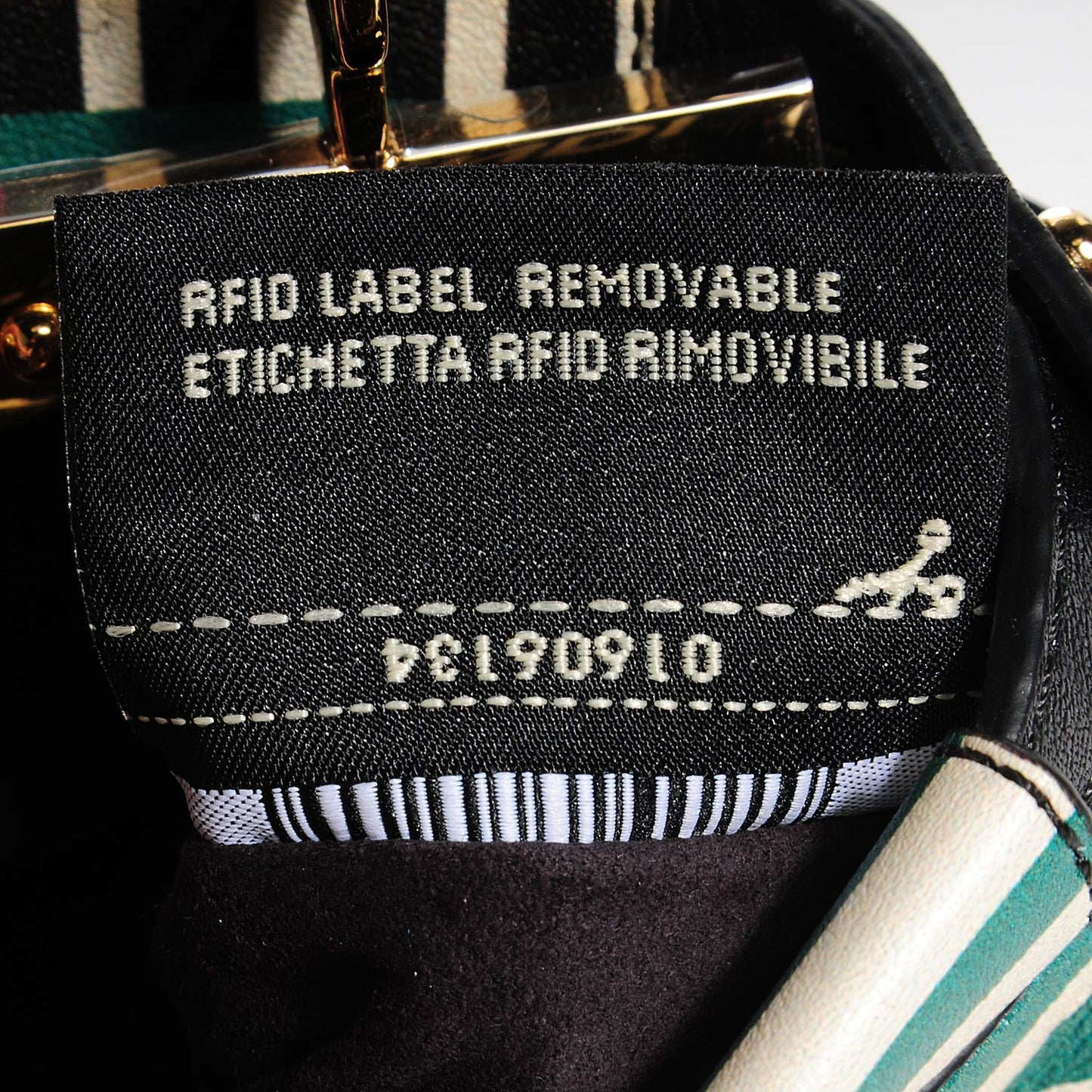 Vitello Seta Digital Print Micro Peekaboo Iconic Satchel Multicolor Black