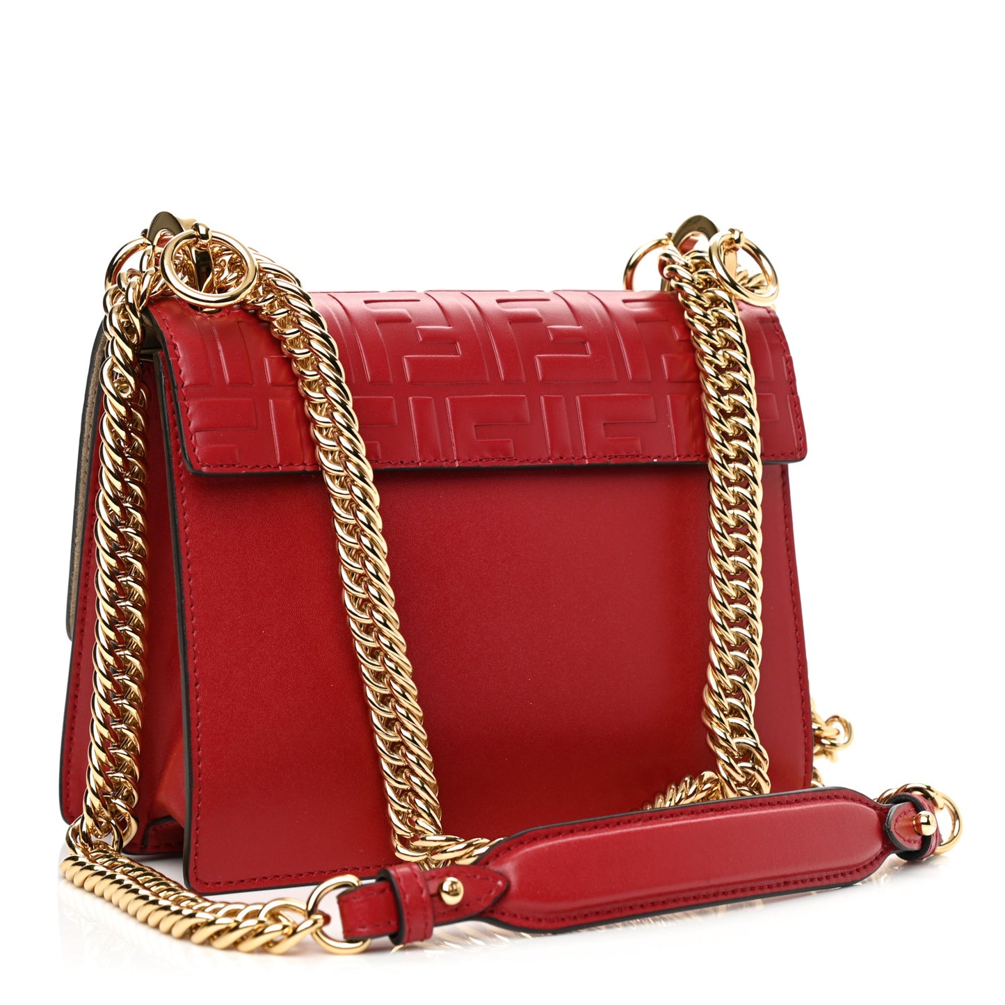 Vitello Liberty FF 1974 Embossed Small Kan I Shoulder Bag Fragola