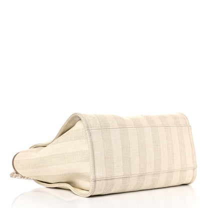 Chanel Mixed Fibers Striped Medium Deauville Tote Beige 4 of 13