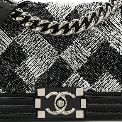 Chanel Patent Iridescent Calfskin Sequin Medium Boy Flap Bag Black 8 of 11