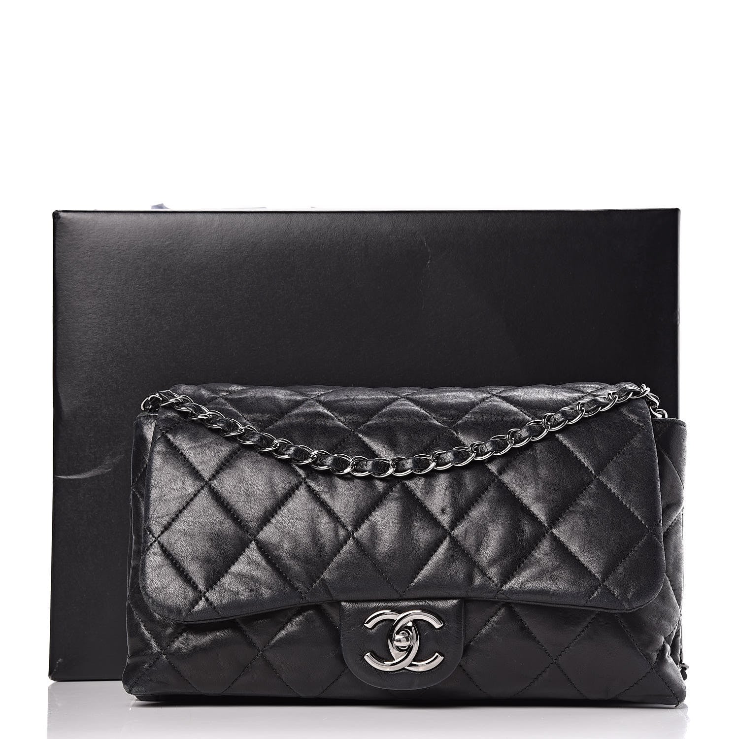 Chanel Lambskin Quilted 3 Accordion Flap Bag Black 13 of 13