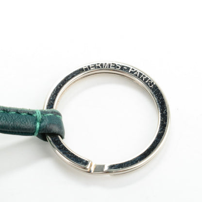 Hermes Lambskin Carmen Tassel Key Holder Malachite 3 of 4