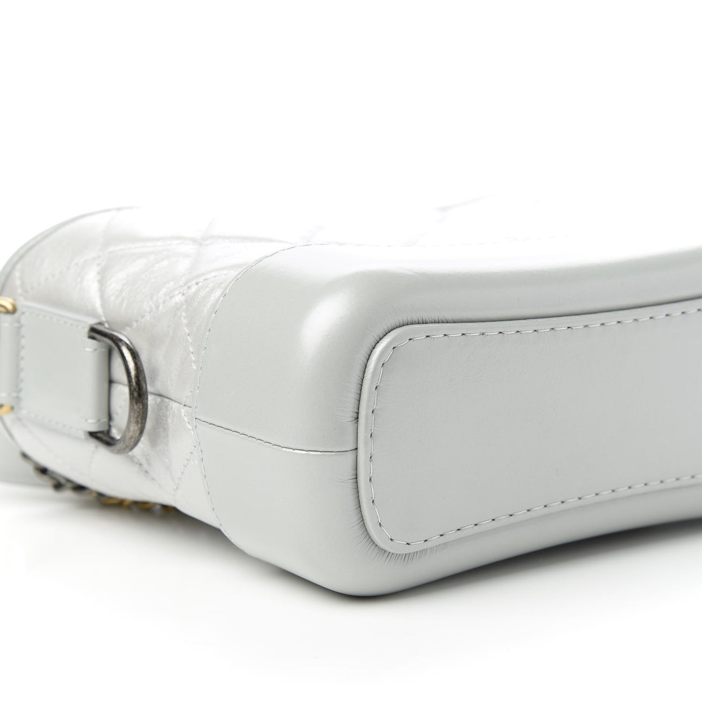Aged Calfskin Quilted Small Gabrielle Hobo Grey