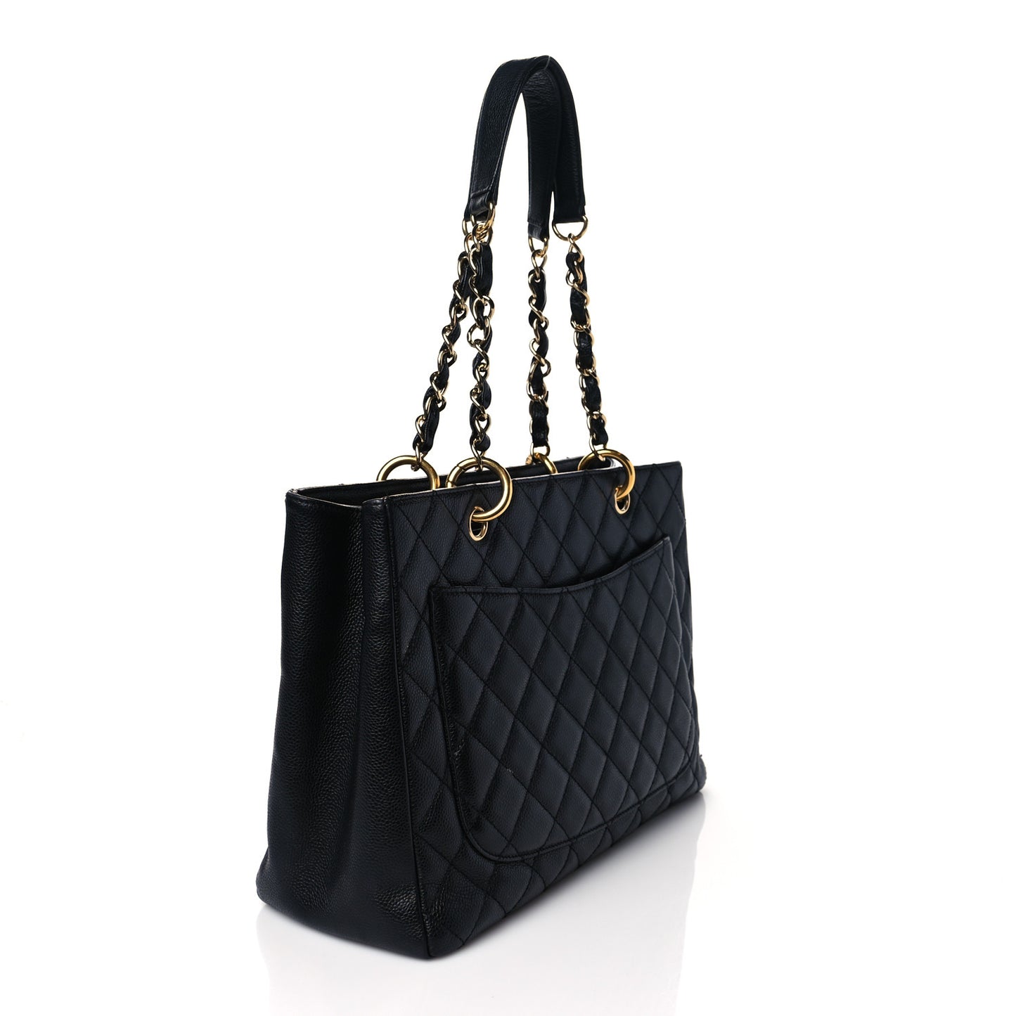 Caviar Quilted Grand Shopping Tote GST Black