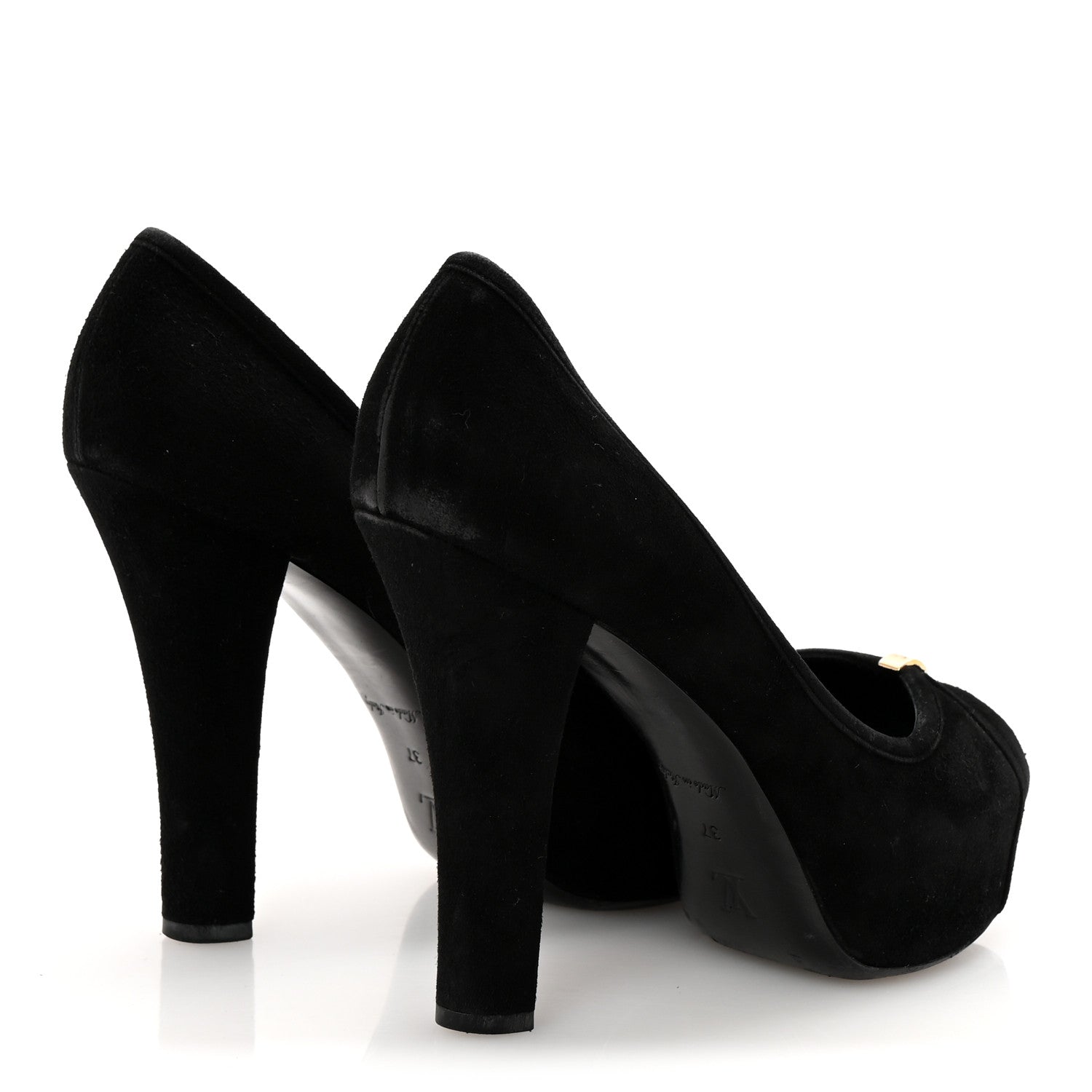 Louis Vuitton Suede Monogram Kimono Open Toe Pumps 37 Black 5 of 10