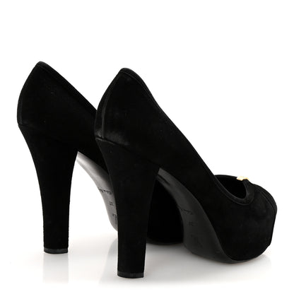 Louis Vuitton Suede Monogram Kimono Open Toe Pumps 37 Black 5 of 10