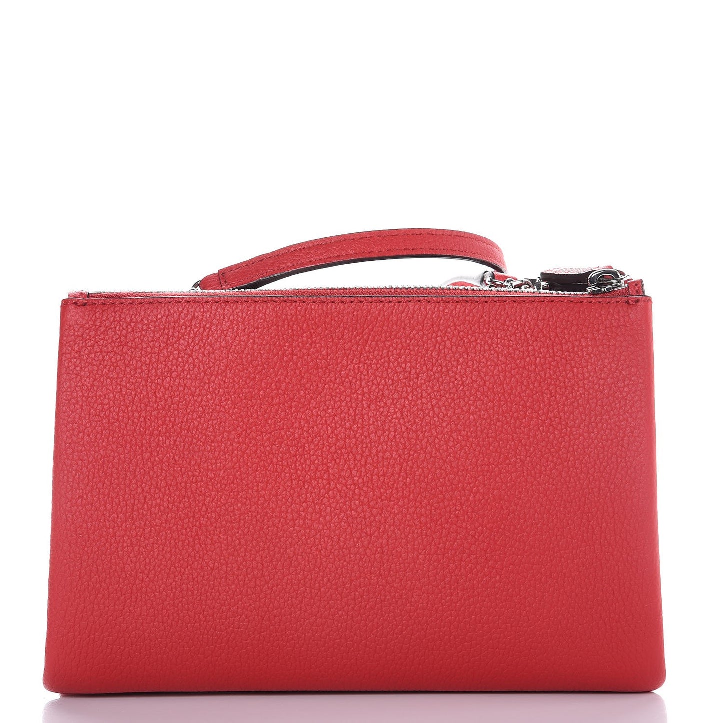 Grained Calfskin Milla Double Crossbody Bag Ruby Red