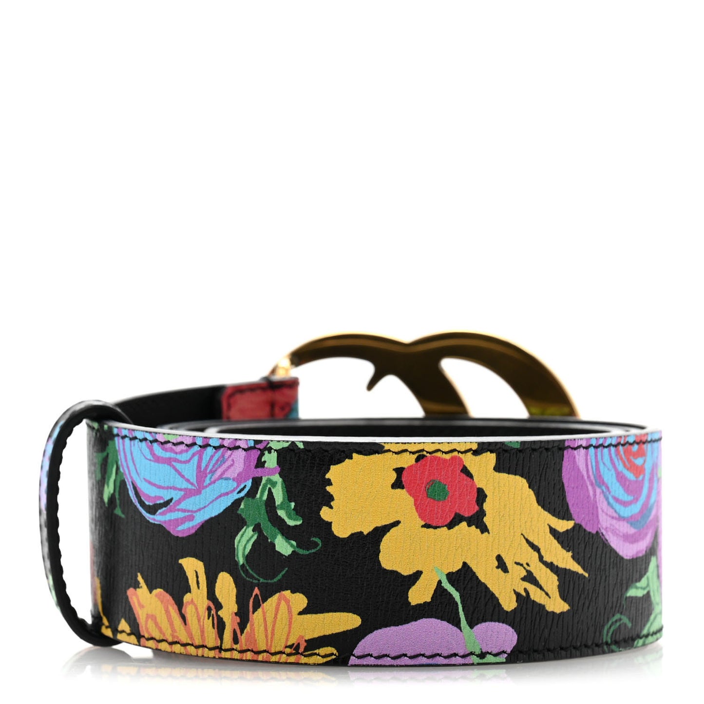 x Ken Scott Calfskin Double G 40mm Belt 80 32 Black Multicolor