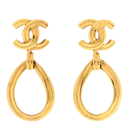 Chanel CC Drop Clip On Earrings Gold 1 of 4