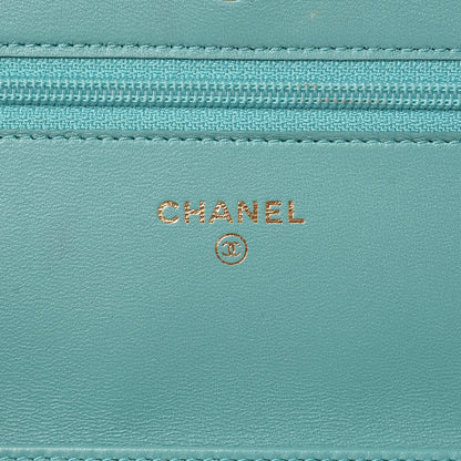 Chanel Calfskin Quilted Wallet On Chain WOC Green 6 of 11