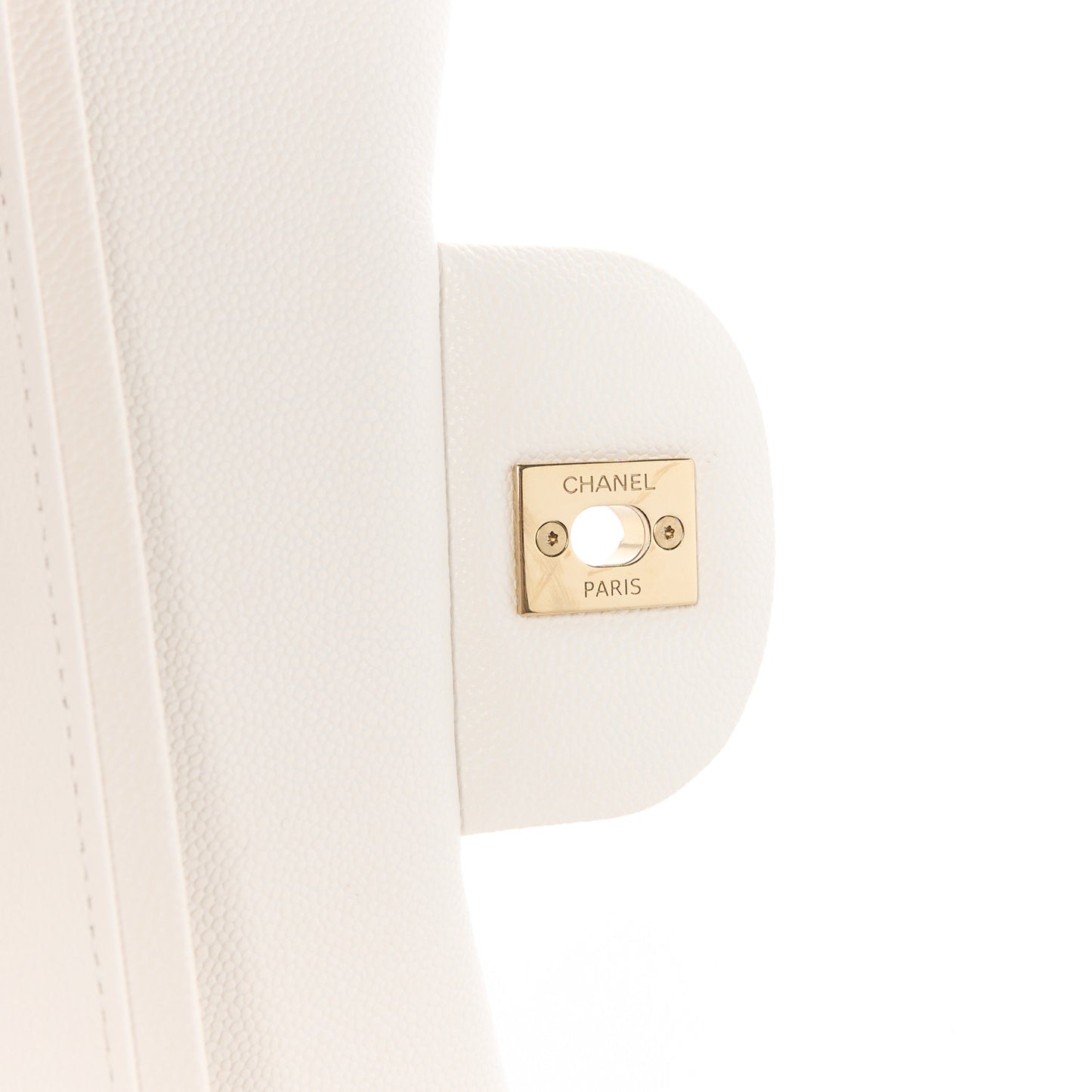 Caviar Quilted Jumbo Double Flap White