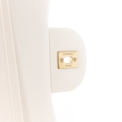 Chanel Caviar Quilted Jumbo Double Flap White 7 of 12